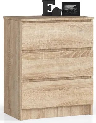 Produktbild von Akord Anrichte 3 Schubladen Sonoma Eiche 60X40X77 Cm