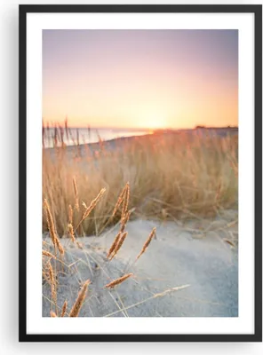Produktbild von Gerahmtes Poster - Schwarzer Rahmen - Sonne Vögel Sand - 50x70 cm - Wand Bild - Wanddeko - Wandbilder - Kunstposter - Wandposter - Bilderrahmen - Bilder - Kunstdruck - Wanddekoration - P2BPA50x70-4810