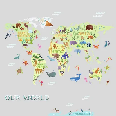 Immagine prodotto di Adesivi murali per bambini mappa del mondo