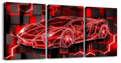 Produktbild von Wanddekorationen für Kinder mit Autos (Leinwand)
