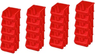 Produktbild von SuperSparSet 20x Sichtlagerbox 1 | HxBxT 7,5x11,6x11,2cm | Polypropylen | Rot