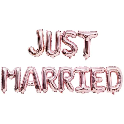 Produktbild von Folienballon Set Just Married, Rosa