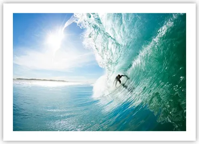 Produktbild von Poster - Poster ohne Rahmen - Abenteuer surfer welle ozean - 70x50 cm - Wand Bild - Wanddeko - Wandbilder - Kunstposter - Wandposter - Bilder - Kunstdruck - Wanddekoration - Wandbild - P2XAA70x50-2541