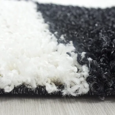 Produktbild von Hochflor Teppich Lux Läufer, Farbe: Schwarz, Größe:80x250 cm