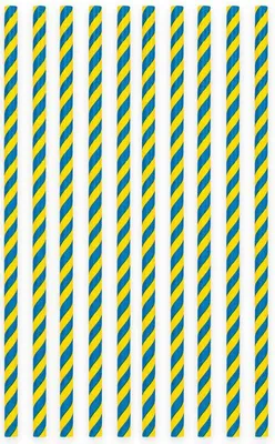 Produktbild von 20 Papier Trinkhalme Blau und Gelb gestreift