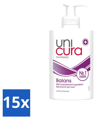 Obrázek produktu pro 15 kusů antibakteriálního tekutého mýdla Unicura Balance - 250 ml - výhodná balení