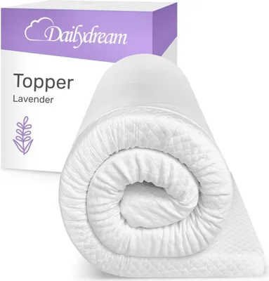 Produktbild von Dailydream viscoelastischer Matratzentopper "Model M" mit Memory Foam Effekt, 180x200x5cm, Edition "Lavendel"