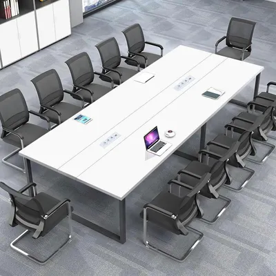 Image de Table de conférence avec gestion des câbles, dimensions 400x80x74 cm