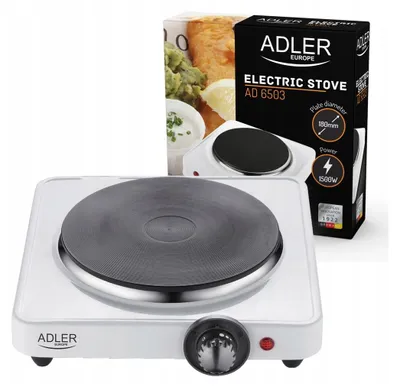 Zdjęcie produktu dla Adler AD 6503, Biały, Blat, Płyta uszczelniona, Emaliowany, 1 stref(y), 1 stref(y)
