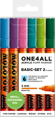 Produktbild von Permanentmarker One4All 127 HS nachfüllbar 2mm sortiert VE=6 Stück