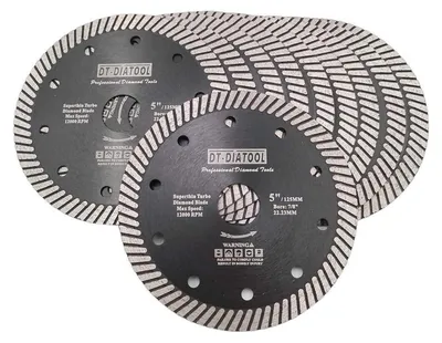 Productafbeelding van Diamantzaagbladen, 10 stuks, 125 mm x 22,23 mm, extra dun, geschikt voor porselein, tegels, marmer, keramiek, graniet