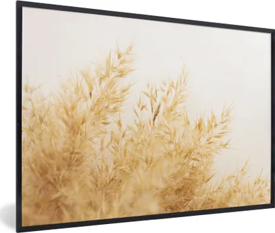 Produktbild von MuchoWow® Gerahmtes Poster Pampasgras - Sonne - Gras 30x20 cm - Poster mit Schwarzem Bilderrahmen Wandposter Rahmen Foto Bilder - Kunstdruck - Bild-Poster