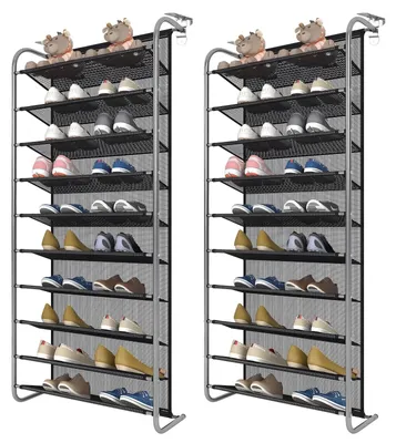 Productafbeelding van Verstelbaar 10-laags hangend schoenenrek - Deuroganizer - Metalen haken
