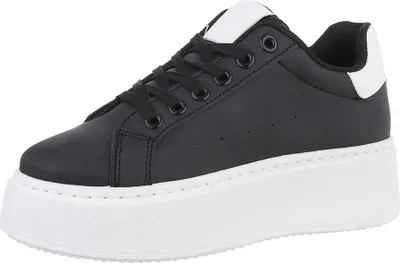 Produktbild von Ital-Design Damen Freizeitschuhe  Lederoptik Sneakers Low 87531723 Schwarz Gr.  38
