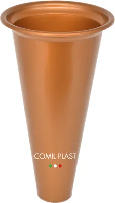 Produktbild von Comil Plast | Innenblumenhalter aus Kunststoff für Friedhofsvase Kupferfarbe | Durchmesser 12 cm, Höhe 22 cm., 22