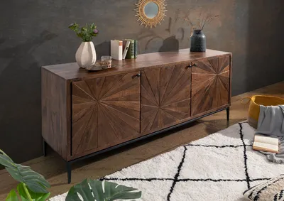 Produktbild von MASSIVMOEBEL24 Sideboard Mango 183x46x84 braun lackiert STILMÖBEL #110