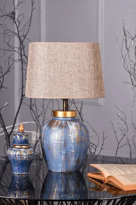 Image de Opviq, TM167, lampes de table, bleu, métal, 30 x 30 x 48 cm