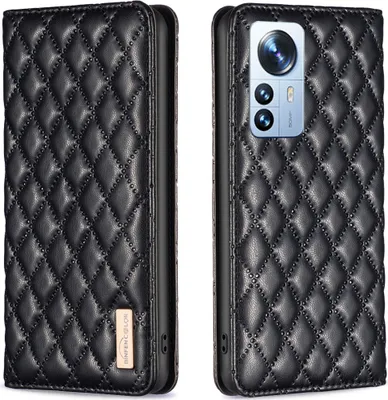 Produktbild von Xiaomi 12 Pro Hülle, Elegant Bookstyle Flip Leder Kartenfächer Schutzhülle mit Ständer für Xiaomi 12 Pro Schwarz