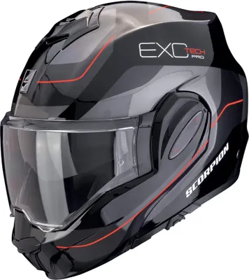 Produktbild von Scorpion Exo-Tech Evo Pro Commuta Klapphelm, schwarz/silber/rot, XS (54/55)