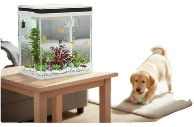 Produktbild von Kleines Aquarium, LED-Beleuchtung, Filtersystem, 30 x 20 x 33 cm