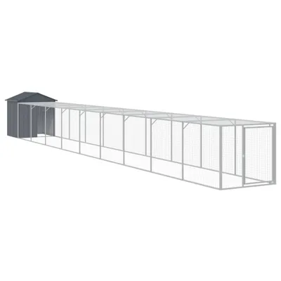 Zdjęcie produktu dla vidaXL Klatka dla kurczaków z wybiegiem antracyt 117x1017x123cm Stal ocynkowana