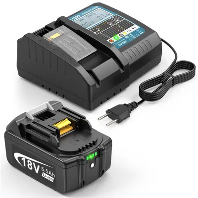18V 5500mAh Akku + Ladegerät, für Makita LXT, 14,4-18V