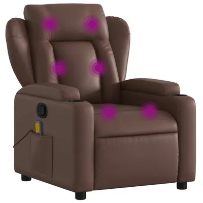 Image de Fauteuil de massage inclinable Marron Similicuir