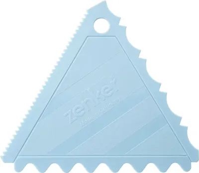 Produktbild von Zenker Teigkarten-Set, dreieckiger Teigspachtel aus Kunststoff, hochwertiger Teigschneider, Schaber zum verzieren, Spartel zum dekorieren, vielseitiger Küchenhelfer (Farbe: Blau)
