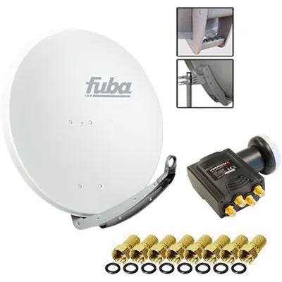 Produktbild von Fuba DAA 850 Digital Sat Schüssel Weiß 85x85cm Deluxe LNB Quad PremiumX 8x F-Stecker