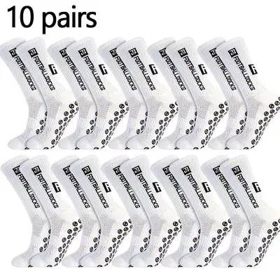 Produktbild von 10er Pack Sportsocken Weiß Gr. 39-46 Rutschfest Grip Fußball Socken