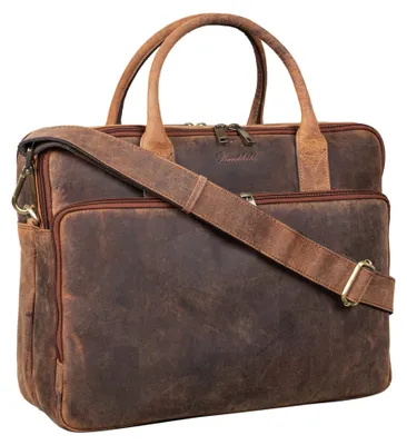 Produktbild von Benthill Laptoptasche Echt-Leder I Leder Umhängetasche für Laptop I Aktentasche für Notebook I Damen und Herren Tasche I Notebooktasche