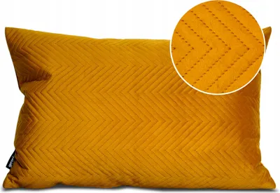 Produktbild von Geronimo | Dekokissen - Gelb - 60x40 cm - Gestepptes Kissen - Maschinenwaschbar - Abnehmbarer Bezug - Antiallergisch