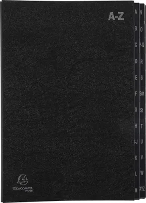 Image de Exacompta 8x Trieur rigide 24 compartiments alphabétiques- 24x34cm Noir 57024E