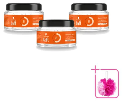 Zdjęcie produktu dla 3 sztuki Taft Men Power Gel Maxx Power 8 - opakowanie 250 ml - zestaw