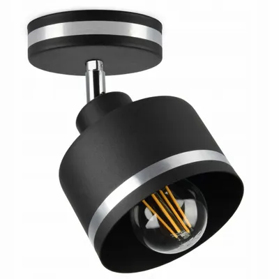 Produktbild von Luxolar LED Deckenleuchte Schwenkbar E27 60W - Deckenlampe mit Metalchirmen Schwarz-chrom - Moderne Wohnzimmer Hängelampe