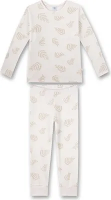 Produktbild von Sanetta Mädchen Schlafanzug - Nachtwäsche, Pyjama, Baumwolle, Blätter, Rundhals, lang Beige 128