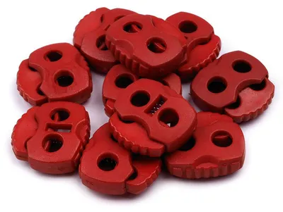 Produktbild von 10 Kordelstopper mit zwei Löchern 20x20mm, Durchzug 5mm - 35 Farben