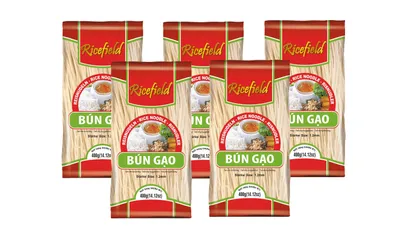 Produktbild von [5 x 400g] RICEFIELD Reisnudeln Vermicelli | Bun gao | Stärke 1,2mm