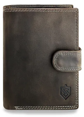 Zdjęcie produktu dla STEVENS portfel męski skóra naturalna nubuk brązowy RFID 12,5x10x2 cm