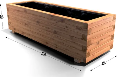 Produktbild von Pflanzkübel Kiefer - Pinie Lasiert 120 x 40 cm Blumenkasten Blumenkübel Hochbeet
