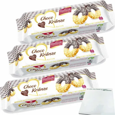 Produktbild von Coppenrath Choco Kränze Kaffeegebäck 3er Pack (3x250g Packung) + usy Block