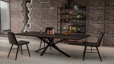 Immagine prodotto di In And OutdoorMatch Gambe del tavolo Renee - Struttura del tavolo a quattro gambe - Gambe del tavolo in acciaio - Gambe del tavolo nere - Stile industriale - 160 x 80 x 72 cm