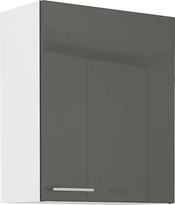 Produktbild von Küche Hängeschrank 60 Lara Grau Hochglanz + Weiss matt Küchenzeile Küchenblock