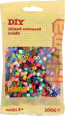 Produktbild von Hama Beutel mit 1000 Midi-Bügelperlen Mix 68 - 52 Farben