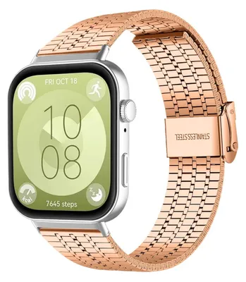 Obrázok produktu pre Náramok na inteligentné hodinky z nehrdzavejúcej ocele pre Huawei Watch Fit 5 4 / Fit 5 4 Pro 3 v ružovo-zlatej farbe