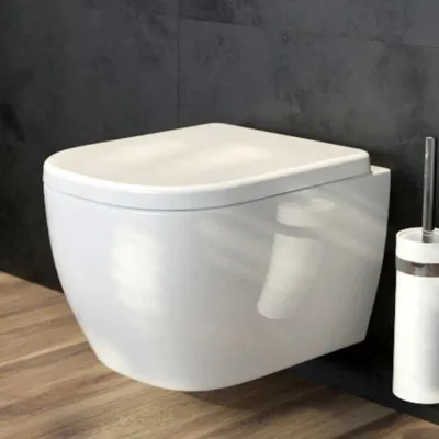 Zdjęcie produktu dla OLTENS, toaleta podwieszana z odpływem ukrytym, seria PureRim, wymiary 34,5 x 50 cm, z funkcją SmartClean