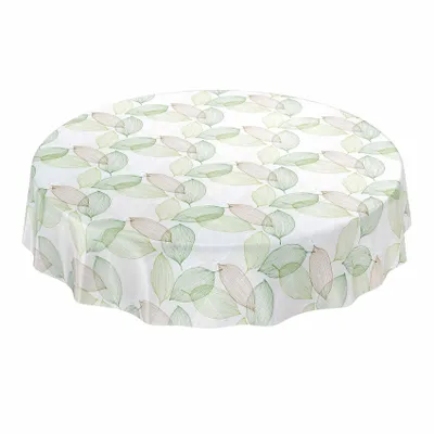 Produktbild von Tischdecke Wachstuch Blumen Grau Robust Wasserabweisend Rund 100 cm