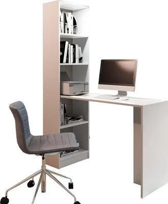 Image de KIER FURNITURE Bureau classique B-1 - 125 x 183 x 50 cm Blanc