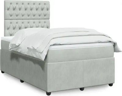 Produktbild von Maison Exclusive - Boxspringbett mit Matratze Hellgrau 120x200 cm Samt
