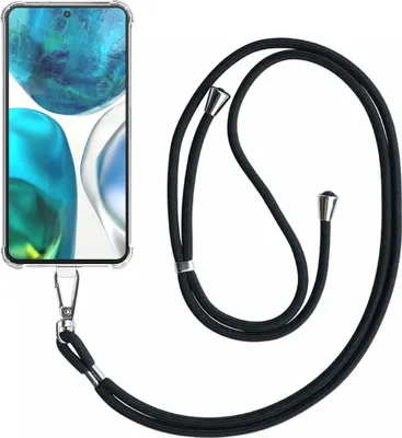 Produktbild von Handytasche passend für Motorola Moto G52 Transparent ShockProof mit abnehmbarem Universal Lanyard - Schutzhülle Silikon ShockProof mit Lanyard - Smartphonics